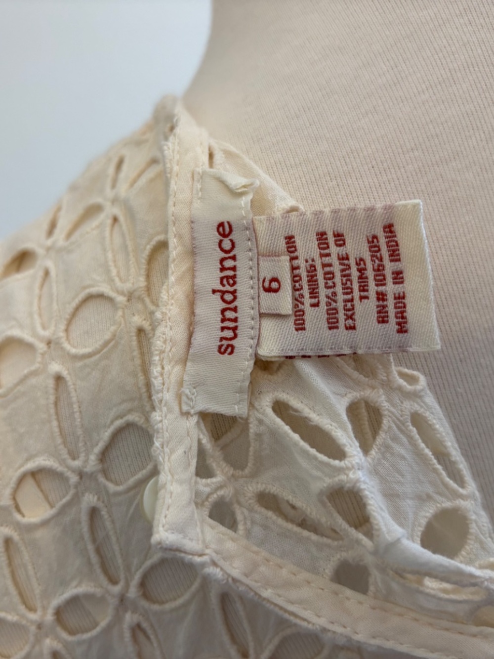 Sundance Eyelet Dress with under slip dress - Picture 3 of 3